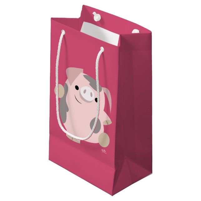 Sac cadeau de cochon dansant de dessin animé migno (Devant Angle)