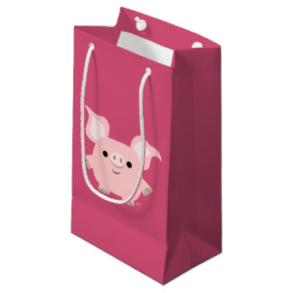 Sac cadeau de cochon en caricature courte mignonne