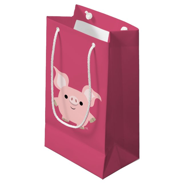 Sac cadeau de cochon en caricature courte mignonne (Devant Angle)