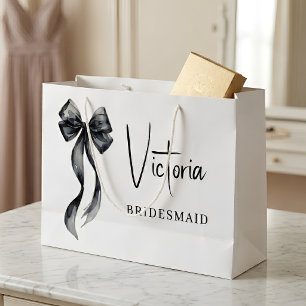 Sac cadeau de demoiselle d'honneur à nœud noir Coq