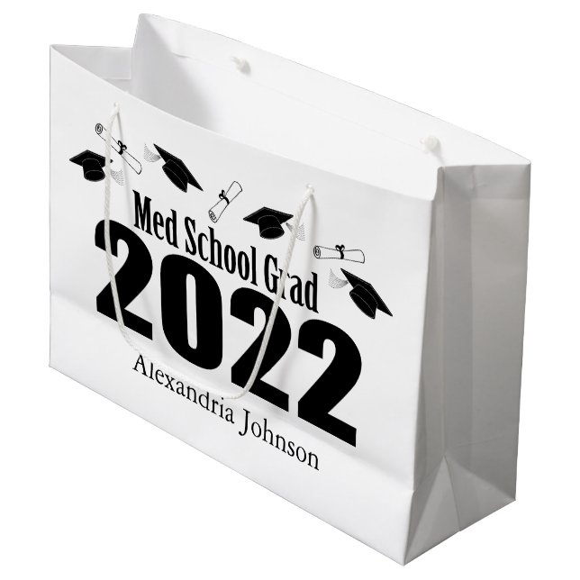 Sac cadeau de fin d'études 2022 (noir) (Devant Angle)