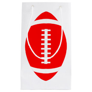 Sac cadeau de football rouge vertical pour joueur