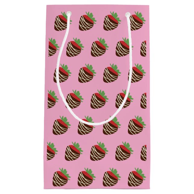 Sac cadeau de fraises enrobées de chocolat (Devant)
