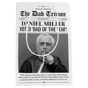 Sac cadeau de journal de Fêtes des pères personnal