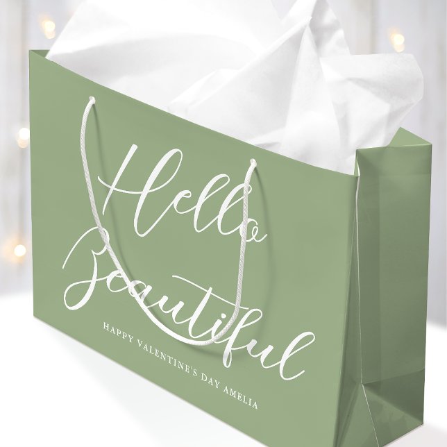 Sac Cadeau de la Saint-Valentin Écriture Élégante  (Créateur téléchargé)