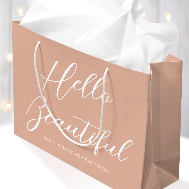Sac Cadeau de la Saint-Valentin Écriture Élégante  (Créateur téléchargé)