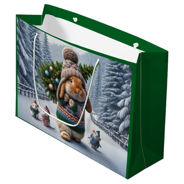 Sac cadeau de lapin d'arbre (Devant Angle)