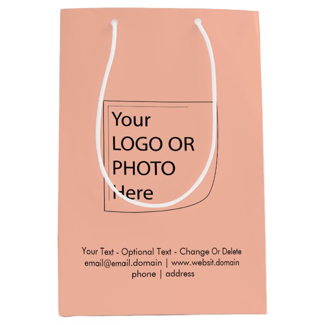 Sac Cadeau de Logo de Taille Moyenne Couleur Tenda (Devant)