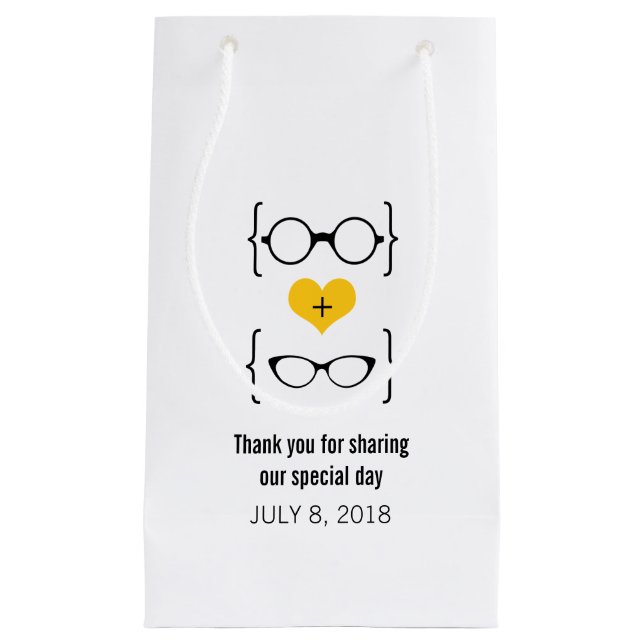 Sac cadeau de lunettes Geeky jaune (Devant)