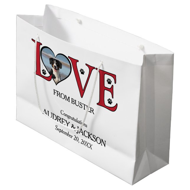 Sac Cadeau de Mariage Amour de Votre Chien (Devant Angle)