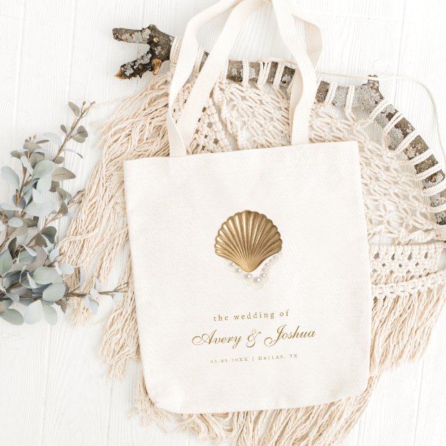 Sac Cadeau de Mariage sur Mesure Coquillage Doré p (Créateur téléchargé)