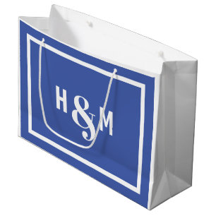 Sac cadeau de mariée et de chambre Ampersand bleu