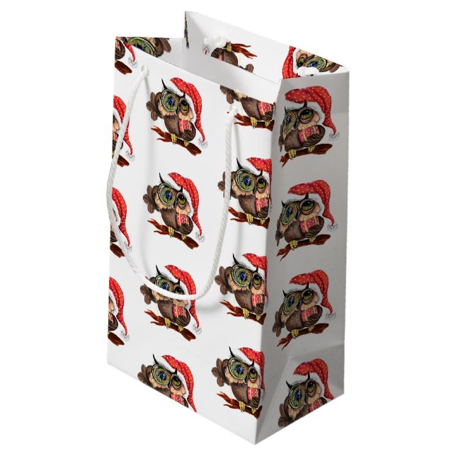 Sac cadeau de Noël à la chouette (Dos Angle)