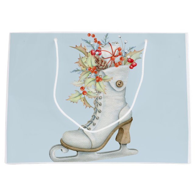 Sac cadeau de Noël à l'ancienne patinoire (Devant)