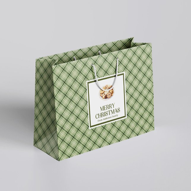 Sac Cadeau de Noël à l'Écriture Pastel Douce Class (Classic Soft Pastel Christmas Script Gift Bag )