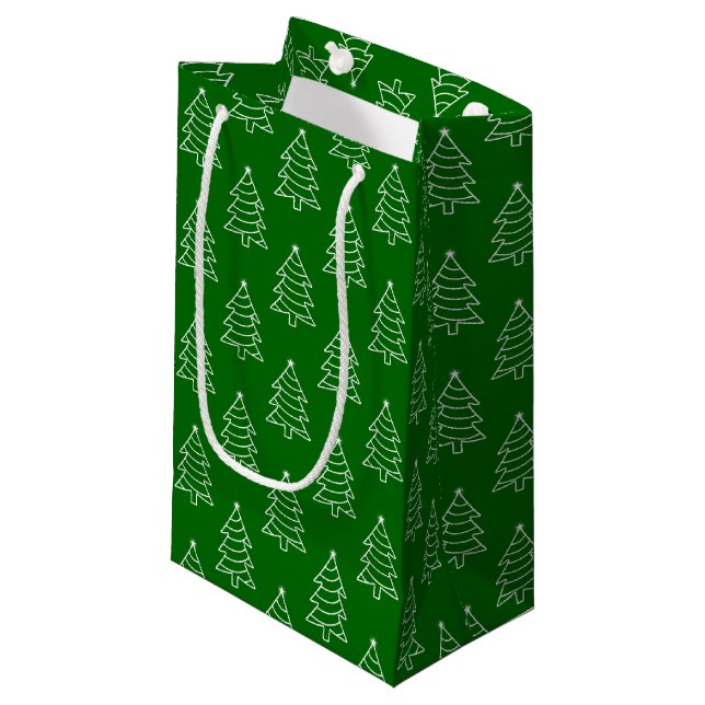 Sac cadeau de Noël Arrière - plan vert foncé (Devant Angle)