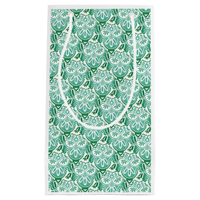 Sac cadeau de Noël blanc et vert (Devant)