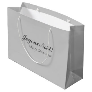 Sac cadeau de Noël couleur argent français