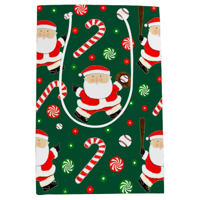 Sac cadeau de Noël de base-ball moyen (Devant)