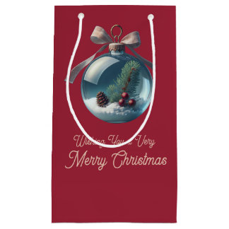 Sac cadeau de Noël de la Bow et de l'Ornement de B