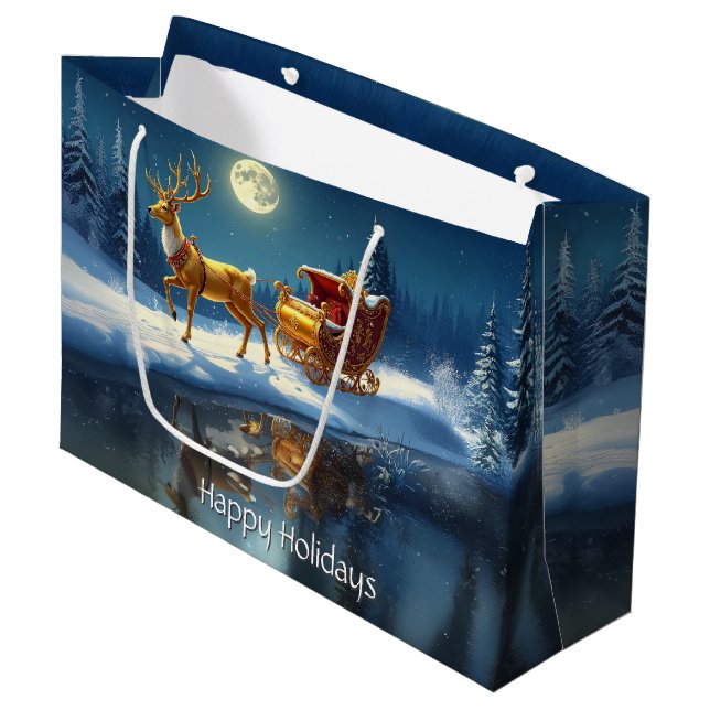 Sac Cadeau de Noël de Traîneau de Renne (Devant Angle)