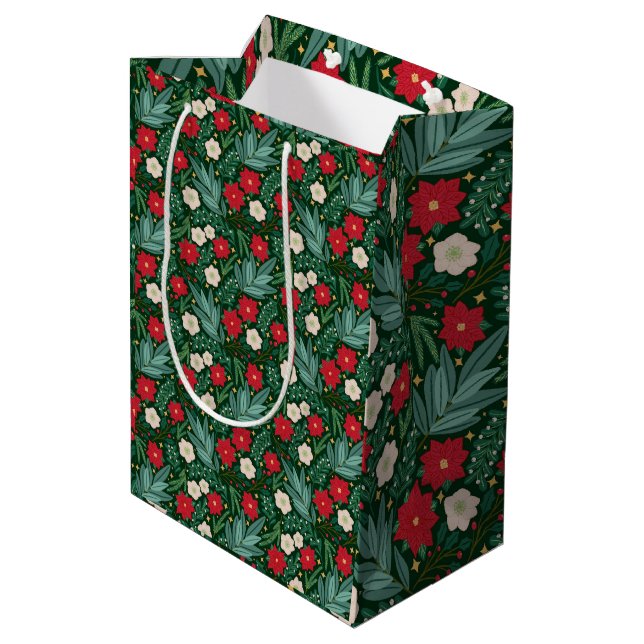 Sac cadeau de Noël Floral (Dos Angle)