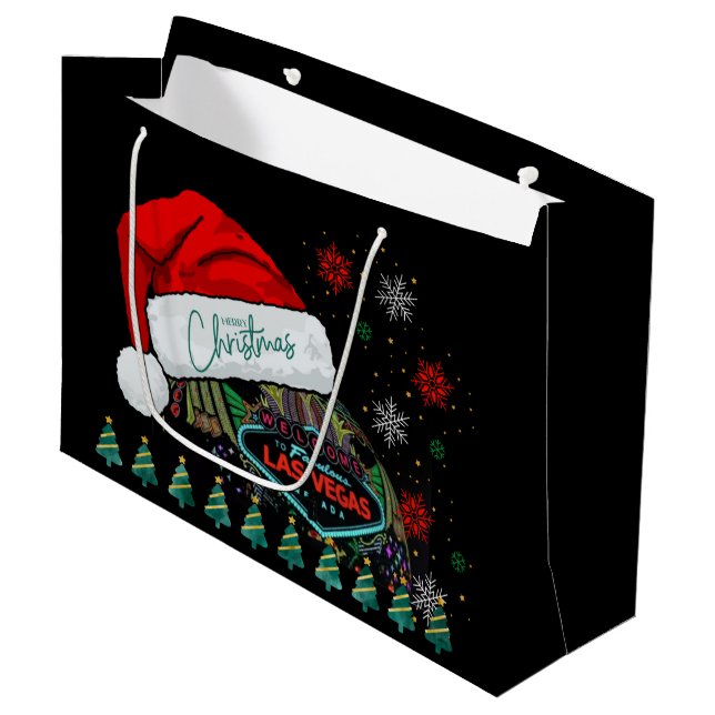 Sac cadeau de Noël Giant Santa Hat Las Vegas (Devant Angle)