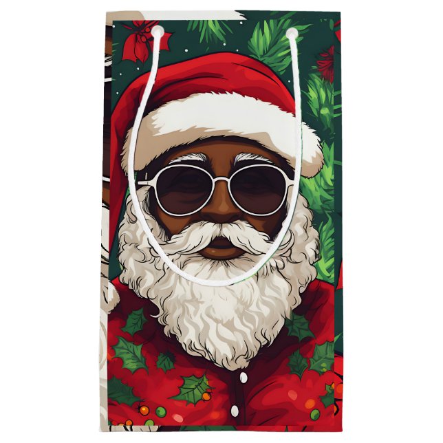 Sac cadeau de Noël Jolly Black Père Noël (Devant)