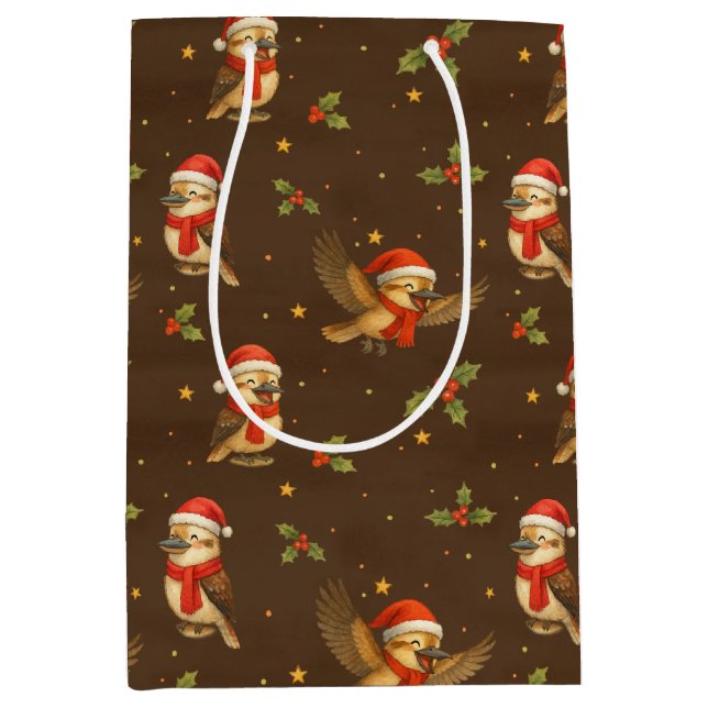 Sac cadeau de Noël Kookaburra Watercolor (Devant)