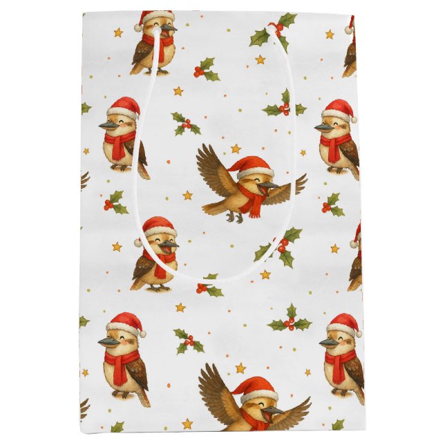 Sac cadeau de Noël Kookaburra Watercolor (Devant)