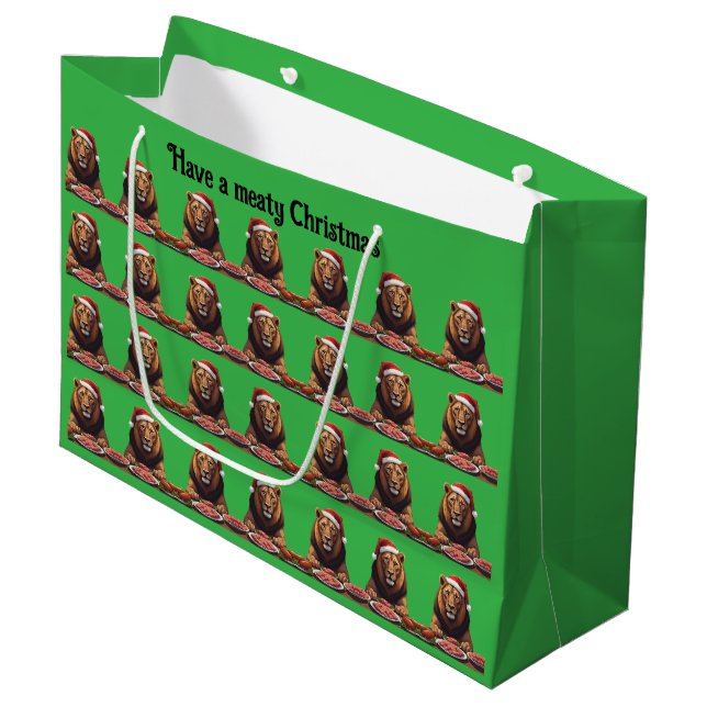 sac cadeau de Noël pour carnivore lion (Devant Angle)