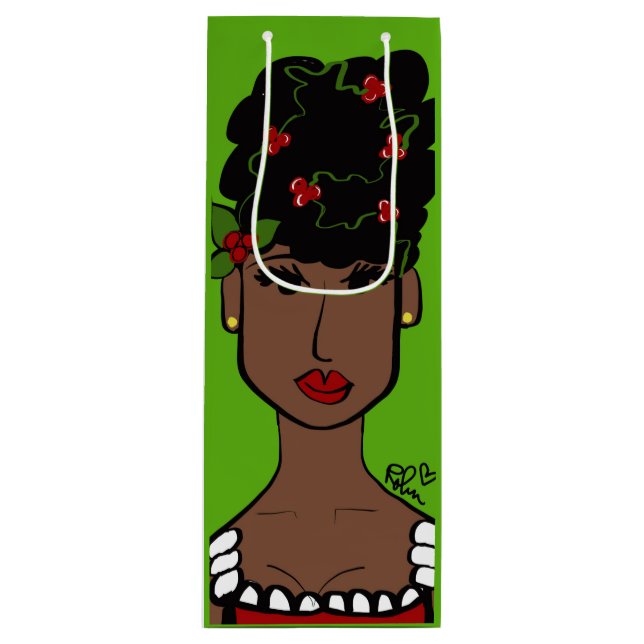 Sac cadeau de Noël pour le vin de Noël (Devant)