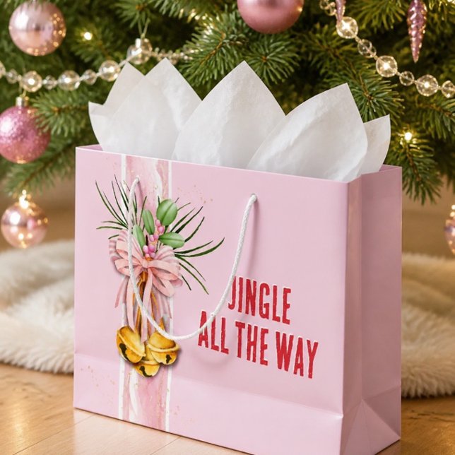 Sac cadeau de Noël rose Jingle All the Way (Créateur téléchargé)