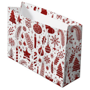 Sac cadeau de Noël rouge blanc