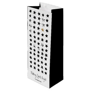 Sac cadeau de Noël scandinave à thème vin