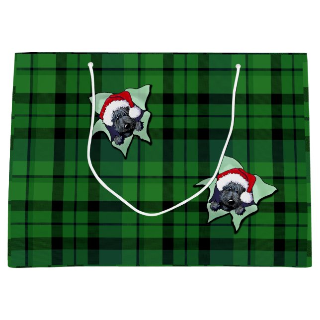 Sac cadeau de Noël Scottie BLAST Plaid (Devant)
