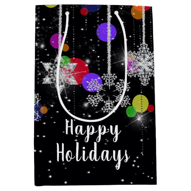 Sac cadeau de Noël Snowflakes Medium (Devant)