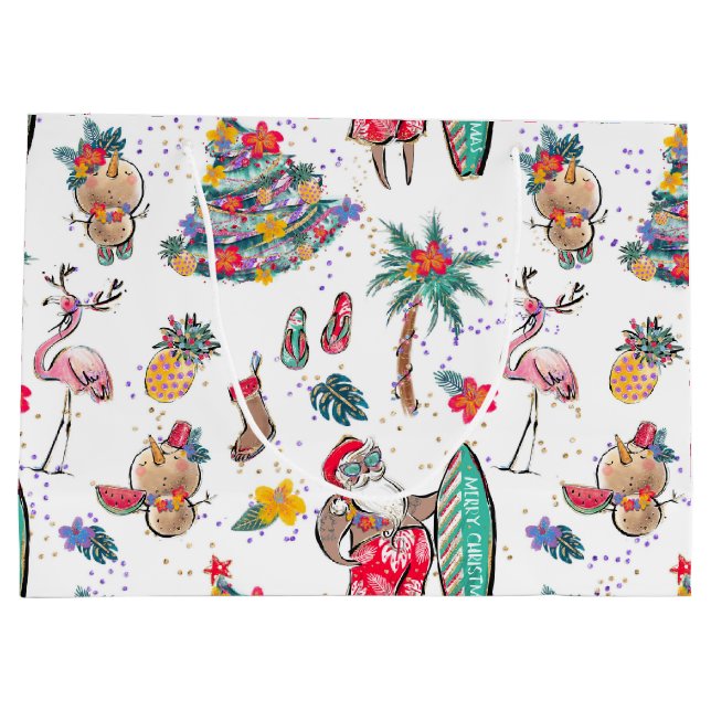 Sac cadeau de Noël tropical (Dos)