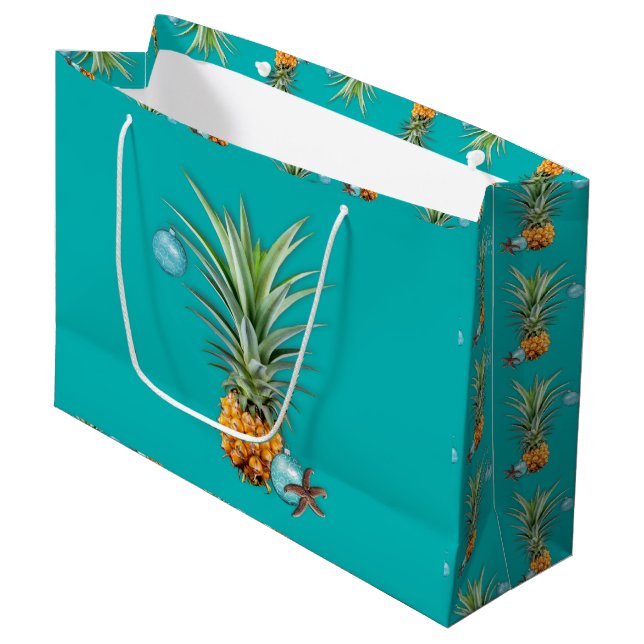 Sac cadeau de Noël tropical aux ananas (Devant Angle)
