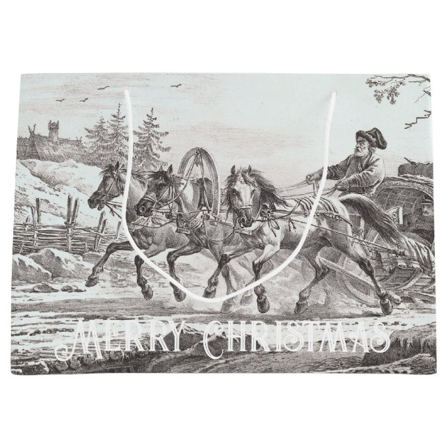 Sac cadeau de Noël Vintage VICTORIAN CITY (Devant)