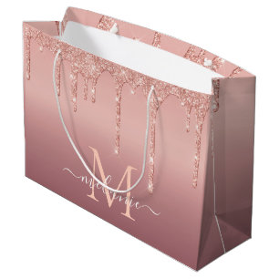 Sac cadeau de Parties scintillant d'or Rose person