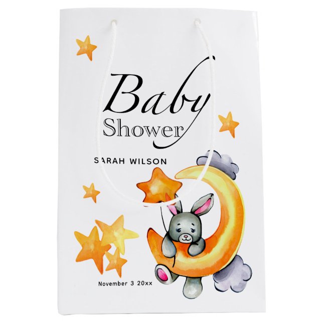 Sac cadeau de petit lapin Baby shower (Devant)