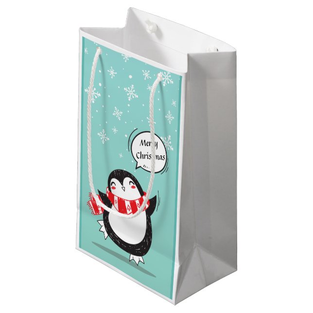 Sac cadeau de pingouin (Devant Angle)
