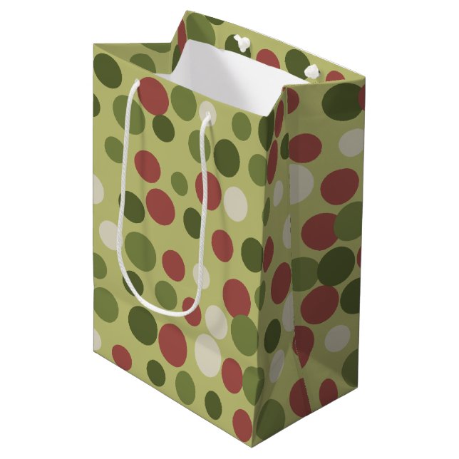 Sac cadeau de points d'olive rustique (Devant Angle)