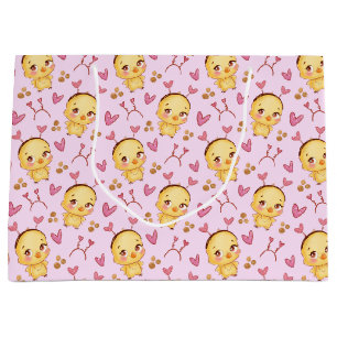 Sac cadeau de poussins et de cœurs mignons