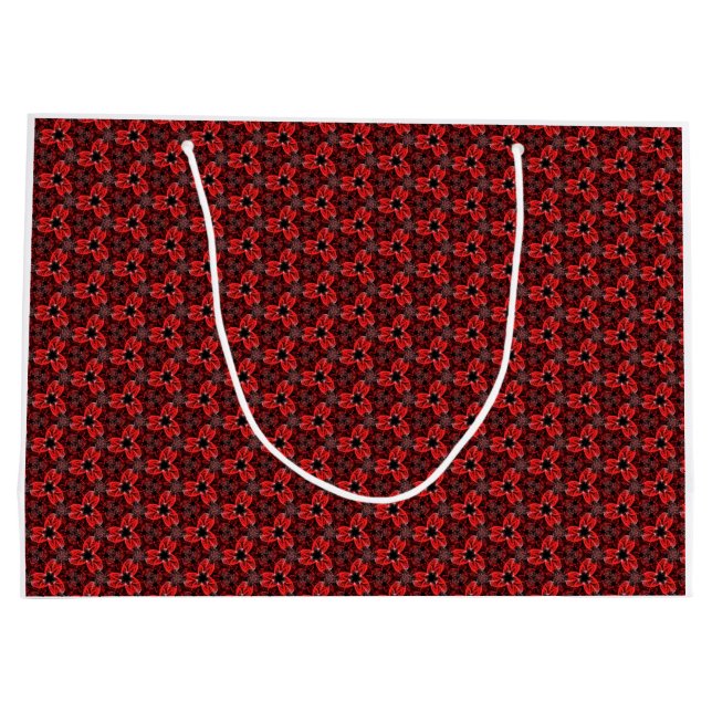 Sac cadeau de Show Floral Rouge et Noir (Dos)