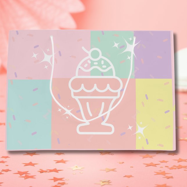 Sac Cadeau de Sundae de Crème Glacée Rétro (Retro Ice Cream Sundae Gift bag)