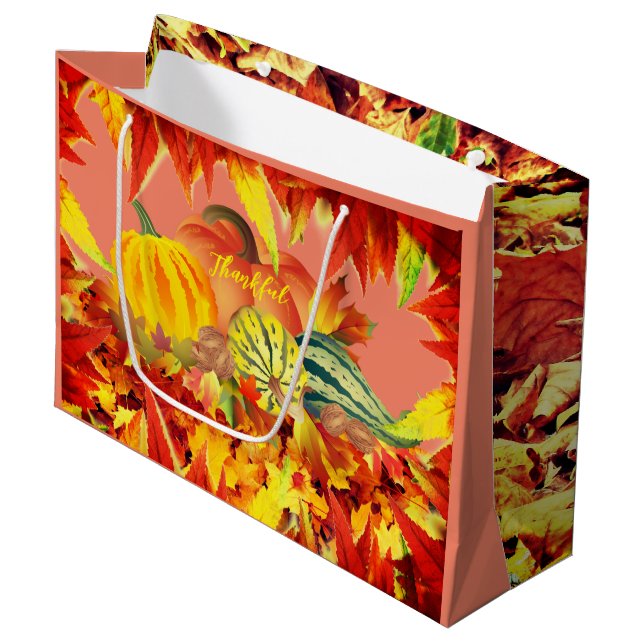 Sac Cadeau de Thanksgiving d'automne (Devant Angle)