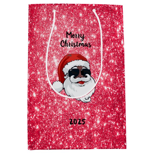 Sac cadeau de vacances 2025 Black Père Noël person (Devant)