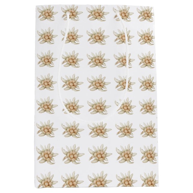 Sac cadeau de vacances Edelweiss blanc neige (Devant)